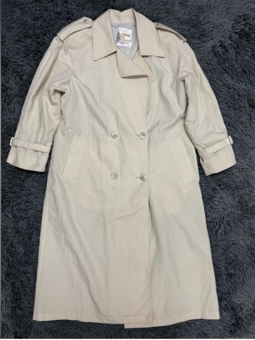 Vintage London Fog Trench Coat Women’s 8P Petite Cream
